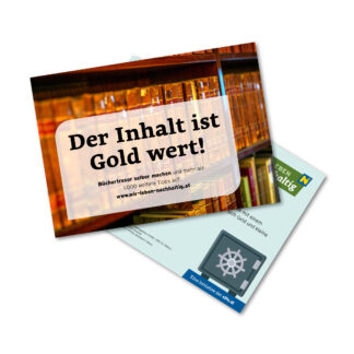 Vorschaubild der Postkarte "Der Inhalt ist Gold wert!"