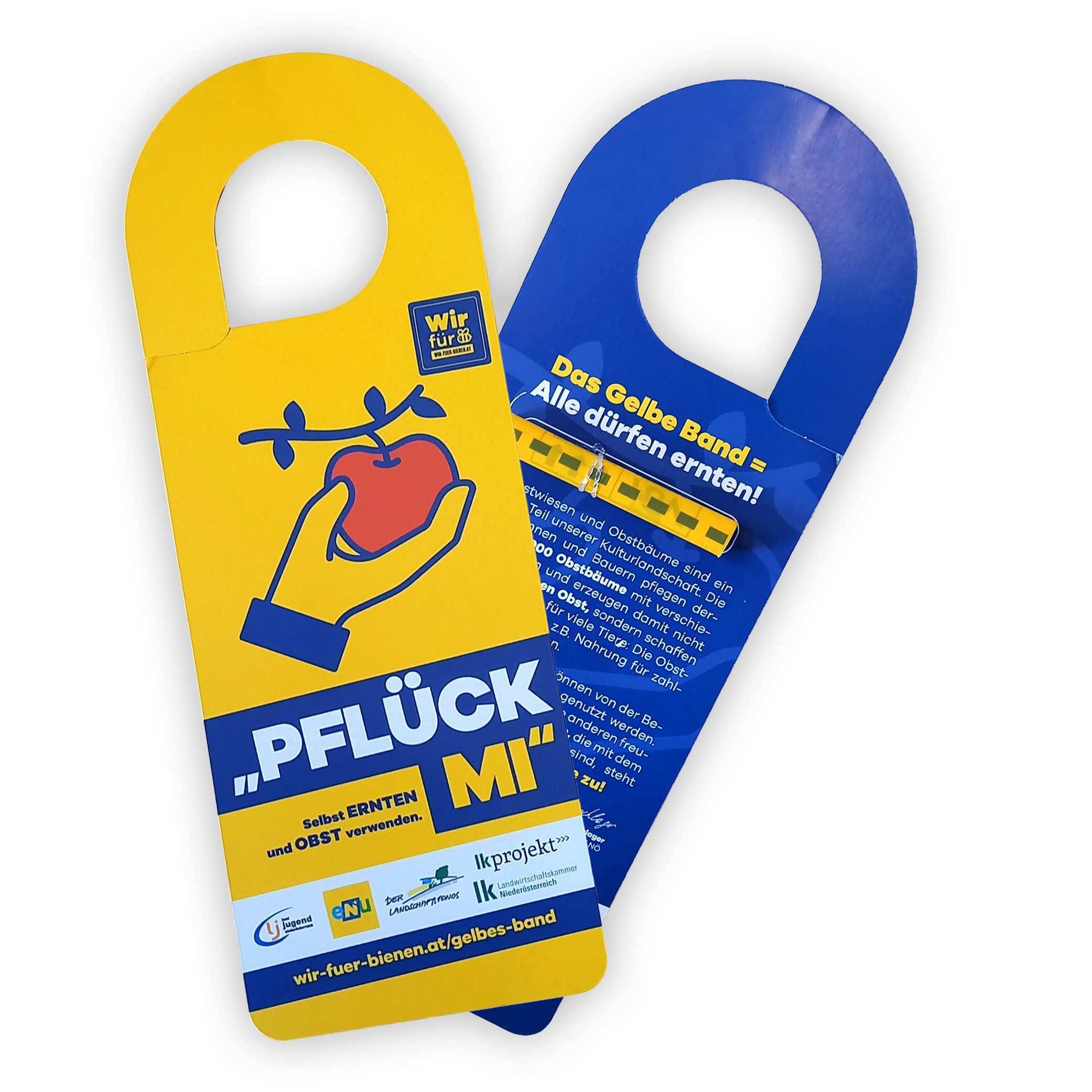 Vorder- und Rückansicht des Anhängers zum Gelben Band.