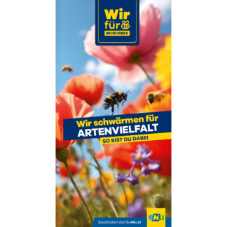 Titelseite des Folders Wir schwärmen für Artenvielfalt